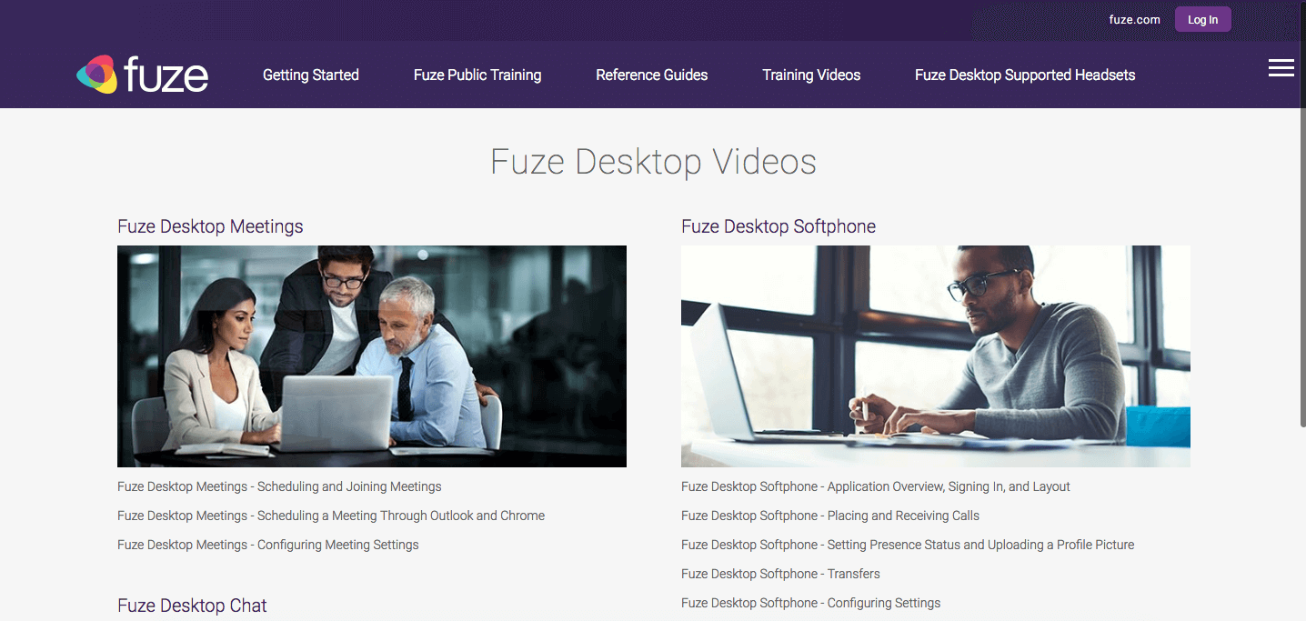 Fuze Desktop Training Videos